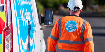 Thames Water engineer with van
