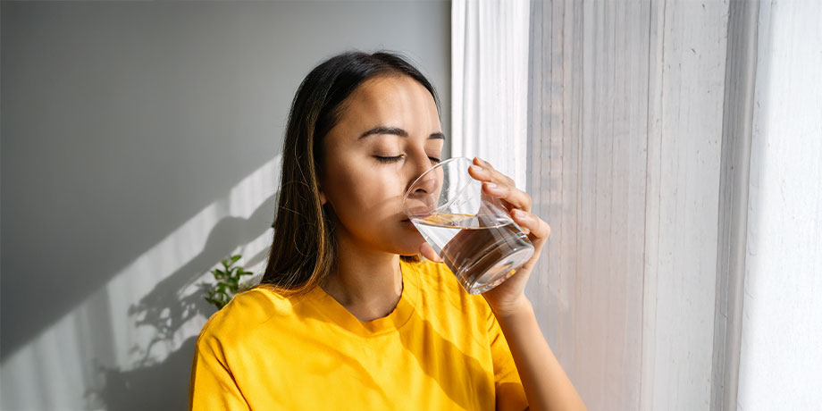 Woman drinking water