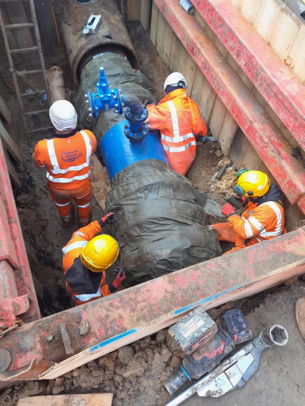 Thames Water engineer working on Surbiton mains replacement