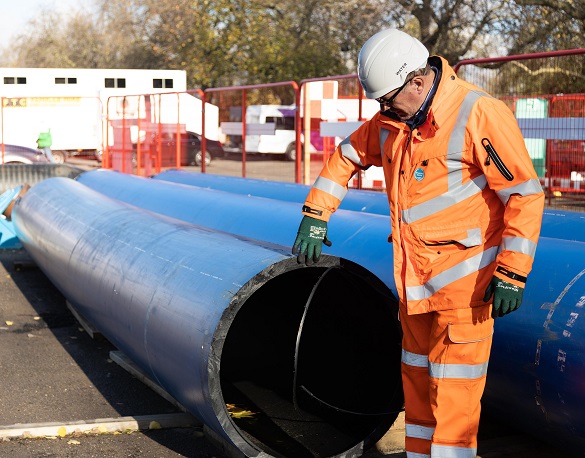 An engineer reviewing the high tech lining